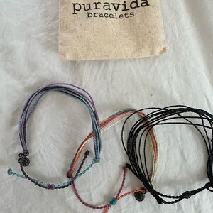 3 Pura Vida Colorful and Black Bracelet Collection